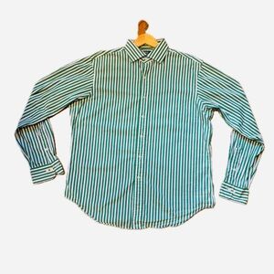 Ralph Lauren Green and White Casual Button Down Shirt